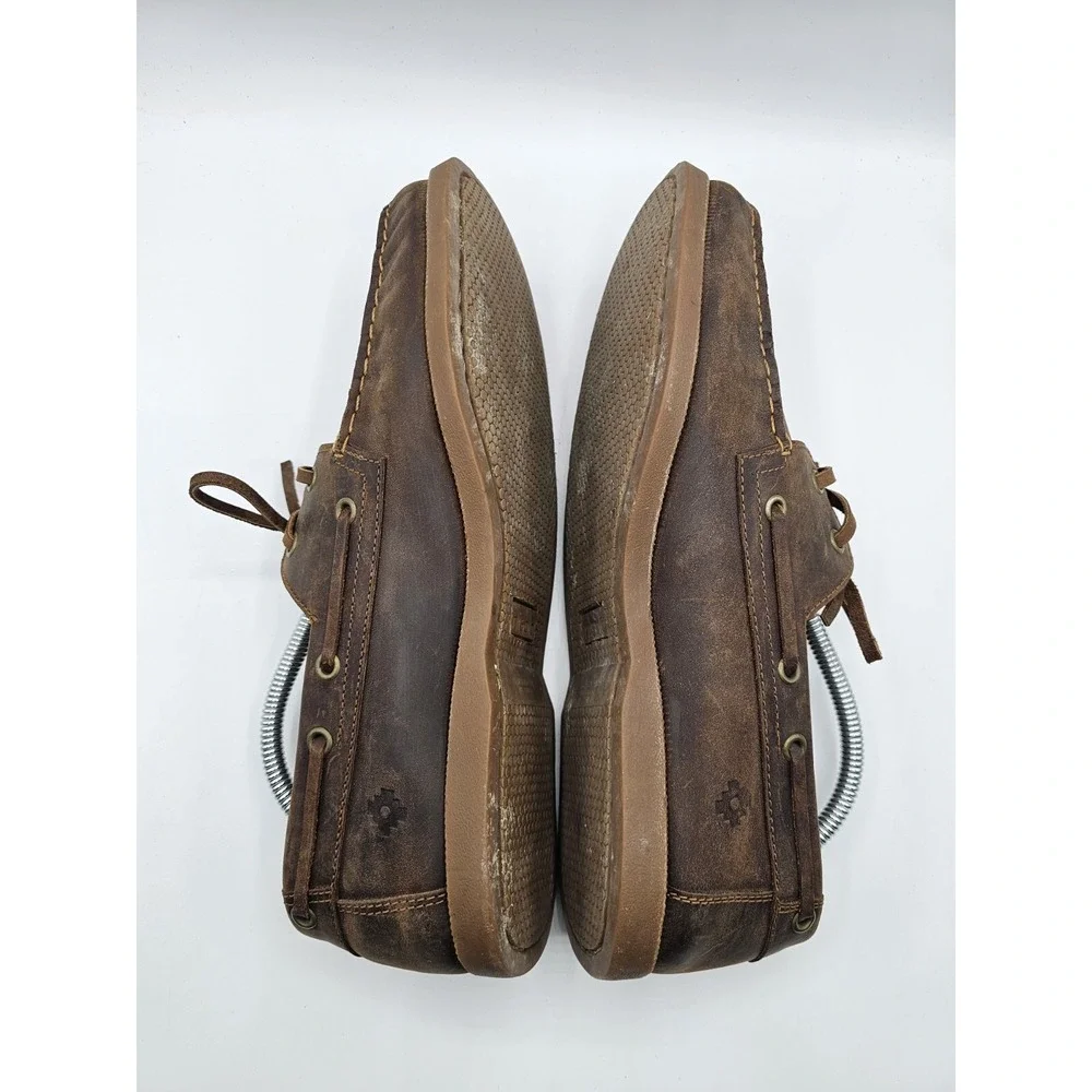 Nisolo Boat Shoes Mens 11 Brown Leather Comfort Designer Loafer Slip On Nautical